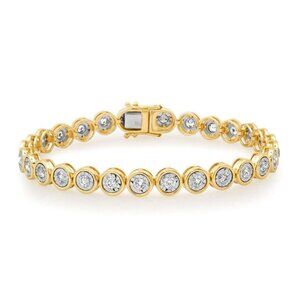 Vintage Infinity 14K (or 18k upon request) Yellow Gold Bangle Diamond Bracelet